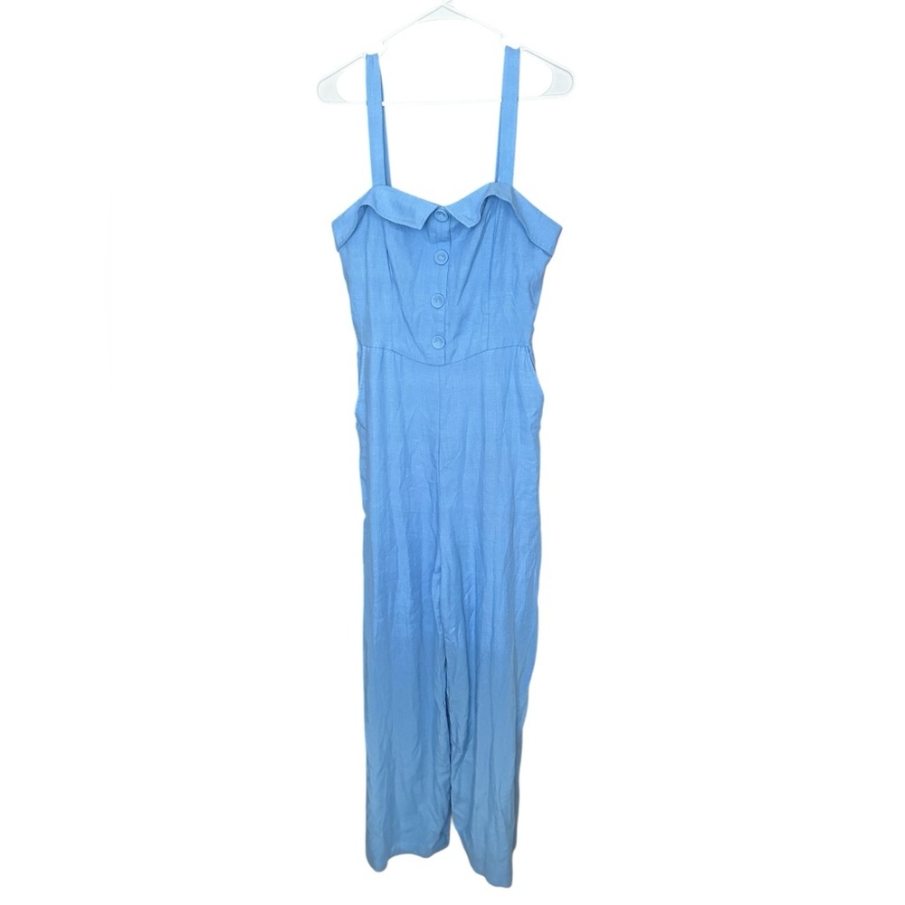 Gianni Bini NWT Size Large Ruffle top Boho Y2K jumpsuit Retro Wide leg one piece